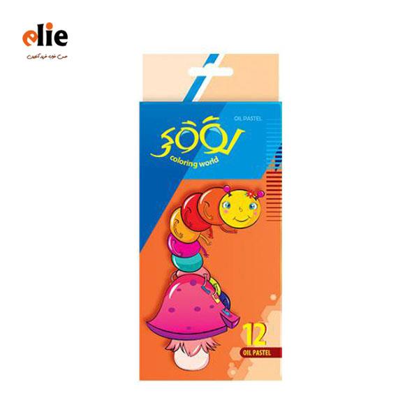 مداد شمعی 12 رنگ لوکی طرح کرم